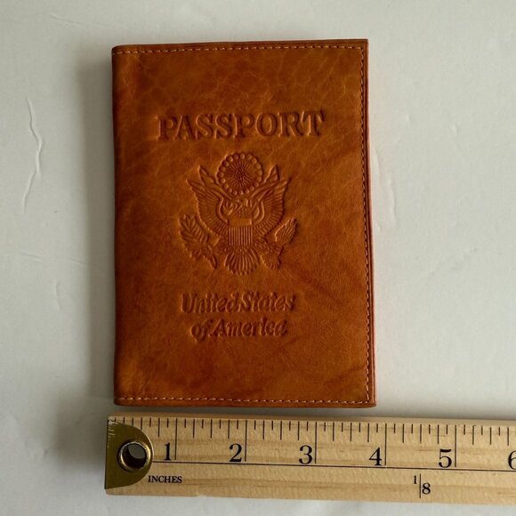 Handcrafted Genuine Leather USA Passport Holder United States of America Seal - Picture 6 of 6